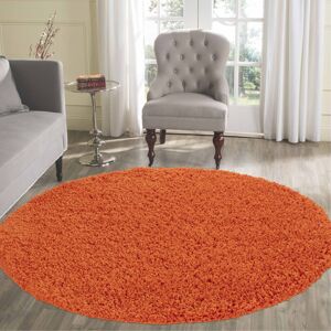 Serdim Rugs (Round 120 x 120cm, ORANGE) Living Room Soft Shaggy Rugs 45mm Pile Height Small Serdim Rugs (Round 120 x 120cm, ORANGE) Living Room Soft Shaggy Rugs 45mm Pile Height Small