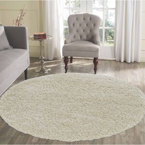 Serdim Rugs - Round 120x120cm - Ivory - 45mm Pile - Rug Serdim Rugs - Round 120x120cm - Ivory - 45mm Pile - Rug