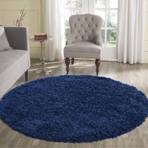 Serdim Rugs (Round 120 x 120cm, NAVY) Living Room Soft Shaggy Rugs 45mm Pile Height Small - Serdim Rugs (Round 120 x 120cm, NAVY) Living Room Soft Shaggy Rugs 45mm Pile Height Small -
