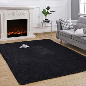 ASPIRE HOMEWARE (120X170 CM, Black) Large Shaggy Fluffy Rugs Anti Slip Soft Carpet for Luxury Fl ASPIRE HOMEWARE (120X170 CM, Black) Large Shaggy Fluffy Rugs Anti Slip Soft Carpet for Luxury Fl