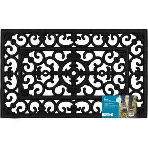 JVL Lexi Wrought Iron Effect Rubber Doormat, 45x75cm JVL Lexi Wrought Iron Effect Rubber Doormat, 45x75cm