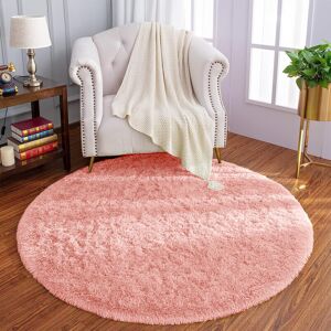 Oxford Homeware (120cm x 120cm (4ft x 4ft)-Round Rug, Pink) Non Slip Rug Area Rug Living Room B Oxford Homeware (120cm x 120cm (4ft x 4ft)-Round Rug, Pink) Non Slip Rug Area Rug Living Room B