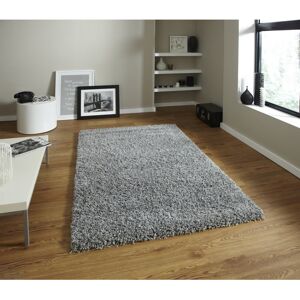 Think Rugs (Grey, 80cm x 150cm) Vista Plain Shaggy Pile Rug Machine Made Polypropylene Floo Think Rugs (Grey, 80cm x 150cm) Vista Plain Shaggy Pile Rug Machine Made Polypropylene Floo