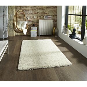 Think Rugs (Cream, 133cm Circle) Vista Plain Shaggy Pile Rug Machine Made Polypropylene Flo Think Rugs (Cream, 133cm Circle) Vista Plain Shaggy Pile Rug Machine Made Polypropylene Flo