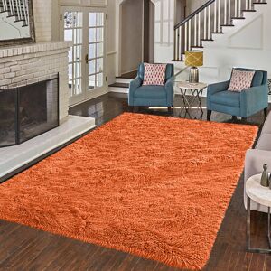 Oxford Homeware (160 cm x 230 cm (5ft 4 in x 7ft 8 in)-Bedroom Carpets, Rust) Non Slip Shaggy La Oxford Homeware (160 cm x 230 cm (5ft 4 in x 7ft 8 in)-Bedroom Carpets, Rust) Non Slip Shaggy La