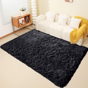 Imperial Rooms (160cm x 230cm OR 5ft 3" x 7ft 6"- Large Area Rug, Black- Area Rug) Large Fluffy Imperial Rooms (160cm x 230cm OR 5ft 3" x 7ft 6"- Large Area Rug, Black- Area Rug) Large Fluffy