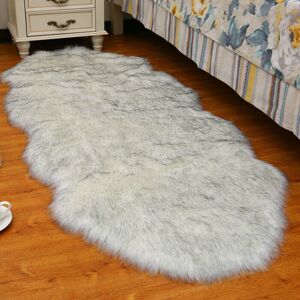CLOSKYE (White Gray, 60X180CM) 150-180CM Large Soft Fluffy Faux Fur Sheepskin Rugs Warm CLOSKYE (White Gray, 60X180CM) 150-180CM Large Soft Fluffy Faux Fur Sheepskin Rugs Warm