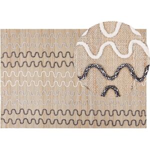 Beliani Jute Area Rug 140 x 200 cm - Geometric Pattern Beliani Jute Area Rug 140 x 200 cm - Geometric Pattern
