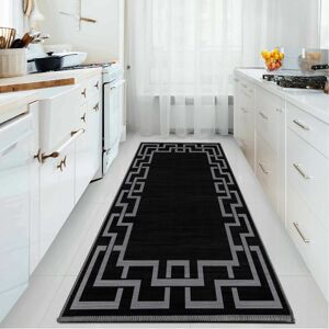SUPREME BEDDING LTD (NICO BLACK, 80cm x 300 cm (2 ft 6 in x 10 ft)- Large Runner Rug) Non Slip Area SUPREME BEDDING LTD (NICO BLACK, 80cm x 300 cm (2 ft 6 in x 10 ft)- Large Runner Rug) Non Slip Area
