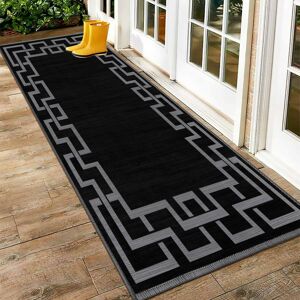 SUPREME BEDDING LTD (NICO BLACK, 60cm x 220cm (2ft x 7ft 7")- Runner Rug) Non Slip Area Rugs Printed SUPREME BEDDING LTD (NICO BLACK, 60cm x 220cm (2ft x 7ft 7")- Runner Rug) Non Slip Area Rugs Printed