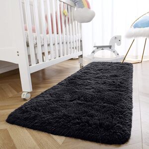 SUPREME BEDDING LTD (BLACK, 60 X 220) Extra Large Shaggy Rugs Living Room Runner Carpet SUPREME BEDDING LTD (BLACK, 60 X 220) Extra Large Shaggy Rugs Living Room Runner Carpet