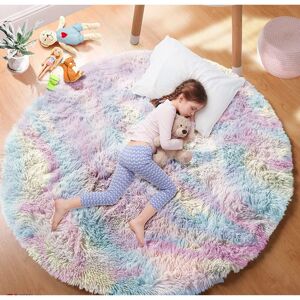 Moonlight Bedding Limited (Rainbow, 120cm x 120cm (4ft x 4ft)_Round Rug) Non Slip Rugs Shaggy Fluffy Rugs Moonlight Bedding Limited (Rainbow, 120cm x 120cm (4ft x 4ft)_Round Rug) Non Slip Rugs Shaggy Fluffy Rugs