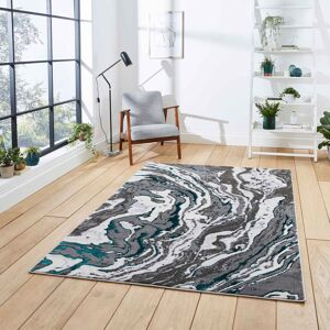 Think Rugs (Grey / Green, 120 x 170 cm) Modern Oil Spill Look Grey Abstract Distressed Fade Think Rugs (Grey / Green, 120 x 170 cm) Modern Oil Spill Look Grey Abstract Distressed Fade