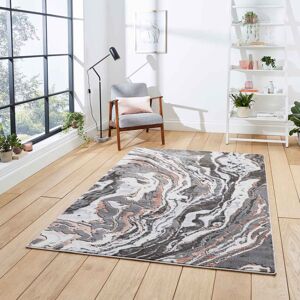 Think Rugs (Grey / Rose Gold, 120 x 170 cm) Modern Oil Spill Look Grey Abstract Distressed Think Rugs (Grey / Rose Gold, 120 x 170 cm) Modern Oil Spill Look Grey Abstract Distressed