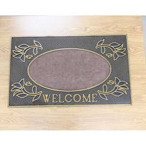 Rapide 75x45cm Gold Welcome Design Classic Rubber Door Mat Entrance Rug Dirt Scraper Rapide 75x45cm Gold Welcome Design Classic Rubber Door Mat Entrance Rug Dirt Scraper