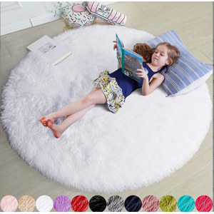 XYLFLY (white, 160X160cm) Round Floor Rug Plush Fluffy Area Carpet Bedroom Living Room XYLFLY (white, 160X160cm) Round Floor Rug Plush Fluffy Area Carpet Bedroom Living Room