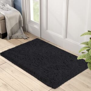 Oxford Homeware (Black, 60cm x 110cm (2ft x 3ft 7")) Large Shaggy Rug Thick Pile Door Mat Runner Oxford Homeware (Black, 60cm x 110cm (2ft x 3ft 7")) Large Shaggy Rug Thick Pile Door Mat Runner