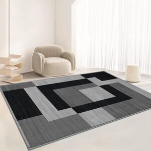 ozone mart (160CMx230CM, Black Grey Milo ) Non-Slip Rugs Living Room Runner Printed Rug Car ozone mart (160CMx230CM, Black Grey Milo ) Non-Slip Rugs Living Room Runner Printed Rug Car