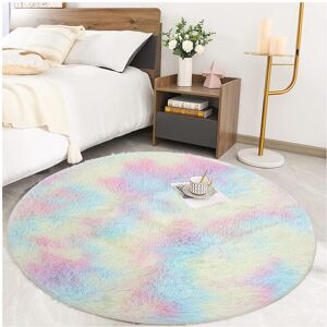 Oxford Homeware (120cm x 120cm (4ft x 4ft)-Round Rug, Rainbow) Non Slip Rug Area Rug Living Roo Oxford Homeware (120cm x 120cm (4ft x 4ft)-Round Rug, Rainbow) Non Slip Rug Area Rug Living Roo