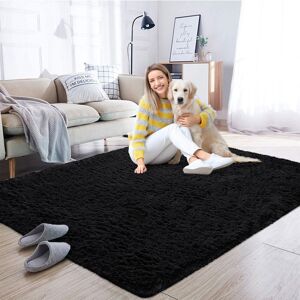 Imperial Rooms (120cm x 170cm (4ft x 5ft 6")- Area Rug) Black Rugs Carpet Runner Mat Fluffy Sha Imperial Rooms (120cm x 170cm (4ft x 5ft 6")- Area Rug) Black Rugs Carpet Runner Mat Fluffy Sha
