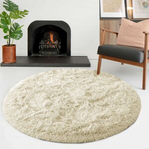 Moonlight Bedding Limited (Cream, 120x120 cm - Round) Elegant Affordable Shaggy Area Rug Non Skid Livingro Moonlight Bedding Limited (Cream, 120x120 cm - Round) Elegant Affordable Shaggy Area Rug Non Skid Livingro