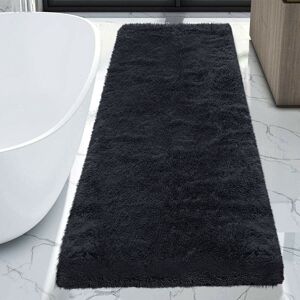 Oxford Homeware (60cm x 220cm (2ft x 7ft 3")_Runner, Black) Soft Shaggy Non Slip Bath Door Mats Oxford Homeware (60cm x 220cm (2ft x 7ft 3")_Runner, Black) Soft Shaggy Non Slip Bath Door Mats