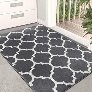 ASPIRE HOMEWARE (60x110 cm, AVA GREY) Non-Slip Area Rugs Printed Geometric Carpets Hallway Runne ASPIRE HOMEWARE (60x110 cm, AVA GREY) Non-Slip Area Rugs Printed Geometric Carpets Hallway Runne