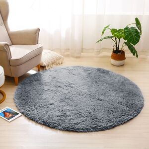 Imperial Rooms (120x120 cm- Circle Round Carpet/Rug) Living Room Rugs Fluffy Shaggy Soft Grey C Imperial Rooms (120x120 cm- Circle Round Carpet/Rug) Living Room Rugs Fluffy Shaggy Soft Grey C