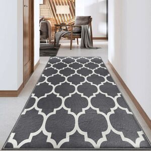 ASPIRE HOMEWARE (80x300 cm- Large Runner Rug/Carpet, AVA GREY) Non-Slip Area Rugs Printed Geomet ASPIRE HOMEWARE (80x300 cm- Large Runner Rug/Carpet, AVA GREY) Non-Slip Area Rugs Printed Geomet