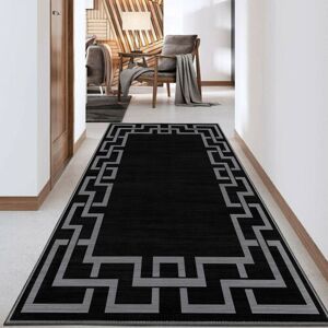 ASPIRE HOMEWARE (80x150 cm - Large Runner Rug/Carpet, NICO BLACK) Non-Slip Area Rugs Printed Geo ASPIRE HOMEWARE (80x150 cm - Large Runner Rug/Carpet, NICO BLACK) Non-Slip Area Rugs Printed Geo