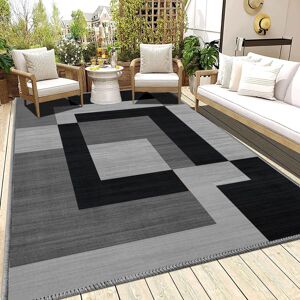 ASPIRE HOMEWARE (160 x 230 cm (5ft 2" x 7ft 5")- Large Printed Area Rug/Carpet, MILO BLACK GREY) ASPIRE HOMEWARE (160 x 230 cm (5ft 2" x 7ft 5")- Large Printed Area Rug/Carpet, MILO BLACK GREY)