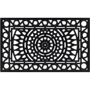 vidaXL Door Mat Rectangular 45x75 cm Rubber Black - Door Mat vidaXL Door Mat Rectangular 45x75 cm Rubber Black - Door Mat