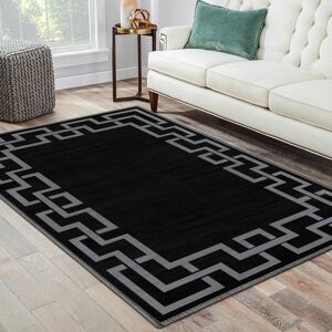 SUPREME BEDDING LTD (120cm x 170cm (4ft x 5ft 6")- Small Area Living Room Bedroom Rug , Black Grey) SUPREME BEDDING LTD (120cm x 170cm (4ft x 5ft 6")- Small Area Living Room Bedroom Rug , Black Grey)