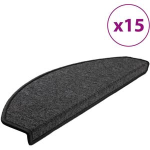 vidaXL 15x Carpet Stair Treads Anthracite 65x24 cm - Non-Slip Step Rugs with Adh vidaXL 15x Carpet Stair Treads Anthracite 65x24 cm - Non-Slip Step Rugs with Adh