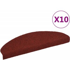 vidaXL 10x Self-adhesive Stair Mats Red Needle Punch Stair Rug Decoration vidaXL 10x Self-adhesive Stair Mats Red Needle Punch Stair Rug Decoration