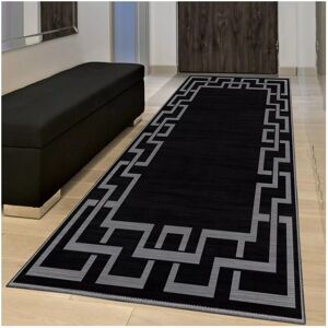 ASPIRE HOMEWARE (80 x 150 cm- Printed Large Runner Rug, Black Grey) Living Room Runner Rugs Prin ASPIRE HOMEWARE (80 x 150 cm- Printed Large Runner Rug, Black Grey) Living Room Runner Rugs Prin