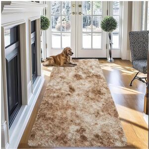 Oxford Homeware (80 cm x 300 cm (2ft 6" x 10ft)-Large Runner, Tye Dye Beige) Non Slip Shaggy Lar Oxford Homeware (80 cm x 300 cm (2ft 6" x 10ft)-Large Runner, Tye Dye Beige) Non Slip Shaggy Lar