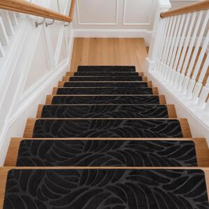 Unbranded (Black) 15Pcs Stair Pads Set Carpet Stair Treads Non Slip Home Decor Unbranded (Black) 15Pcs Stair Pads Set Carpet Stair Treads Non Slip Home Decor