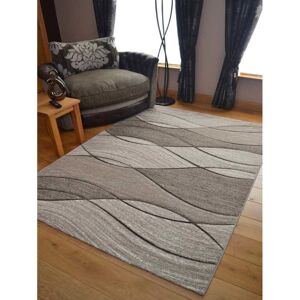 SRS Rugs (160cm x 220cm, Beige) Large Small Living Room Rug Wave Design Hallway Runner SRS Rugs (160cm x 220cm, Beige) Large Small Living Room Rug Wave Design Hallway Runner