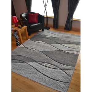 SRS Rugs (160cm x 220cm, Grey) Large Small Living Room Rug Wave Design Hallway Runner SRS Rugs (160cm x 220cm, Grey) Large Small Living Room Rug Wave Design Hallway Runner