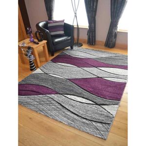 SRS Rugs (160cm x 220cm, Purple) Large Small Living Room Rug Wave Design Hallway Runner SRS Rugs (160cm x 220cm, Purple) Large Small Living Room Rug Wave Design Hallway Runner