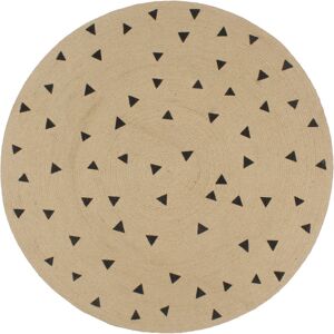 (black triangle print, 90 cm) vidaXL Handmade Rug Jute with White Print Floor Ca (black triangle print, 90 cm) vidaXL Handmade Rug Jute with White Print Floor Ca
