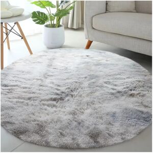 Imperial Rooms (120cm x 120cm (4 x 4 ft)- Circle Round Rug, Tie-Dye Light Grey/Silver) Anti Sli Imperial Rooms (120cm x 120cm (4 x 4 ft)- Circle Round Rug, Tie-Dye Light Grey/Silver) Anti Sli