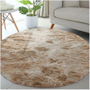 Imperial Rooms (120cm x 120cm (4 x 4 ft)- Circle Round Rug, Tie-Dye Beige) Anti Slip Shaggy Rug Imperial Rooms (120cm x 120cm (4 x 4 ft)- Circle Round Rug, Tie-Dye Beige) Anti Slip Shaggy Rug