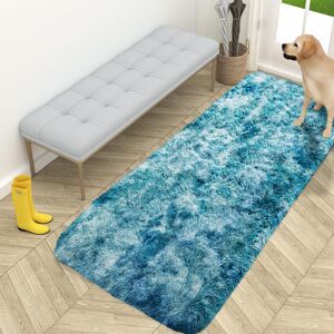 Imperial Rooms (60 x 220 cm (2 ft x 7 ft 3 in)-Runner Rug, Tie-Dye Teal) Anti Slip Shaggy Rug F Imperial Rooms (60 x 220 cm (2 ft x 7 ft 3 in)-Runner Rug, Tie-Dye Teal) Anti Slip Shaggy Rug F