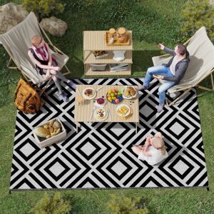 Outsunny Reversible Waterproof Outdoor Rug W/ Carry Bag, 182 x 274 cm, Black Outsunny Reversible Waterproof Outdoor Rug W/ Carry Bag, 182 x 274 cm, Black