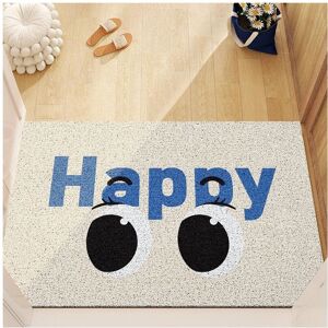Unbranded (White -Happy, 60X90cm 23.6X35.4in) Front door silk ring entrance mat, hallway f Unbranded (White -Happy, 60X90cm 23.6X35.4in) Front door silk ring entrance mat, hallway f