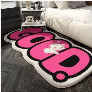 Unbranded (Alphabet cat powder, 40X60cm 15.7X23.6in) Dopamine Bedside Carpet Home Cartoon Unbranded (Alphabet cat powder, 40X60cm 15.7X23.6in) Dopamine Bedside Carpet Home Cartoon
