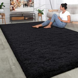 SUPREME BEDDING LTD (200cm x 290cm (6ft 8" x 9ft 7")) Black Rugs Fluffy Shaggy Rug Carpet Runner Mat SUPREME BEDDING LTD (200cm x 290cm (6ft 8" x 9ft 7")) Black Rugs Fluffy Shaggy Rug Carpet Runner Mat