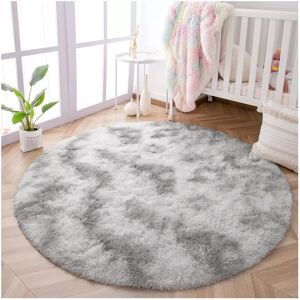 Imperial Rooms (120 CM x 120 CM- Circle Round Rug, Tie Dye Silver Grey) Shaggy Large Rugs Non S Imperial Rooms (120 CM x 120 CM- Circle Round Rug, Tie Dye Silver Grey) Shaggy Large Rugs Non S